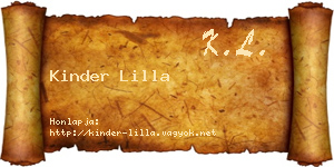 Kinder Lilla névjegykártya